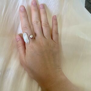 AAAA double pearl ring top quality keshi